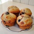 京風子's cooksnap of when they made ブルーベリーとホワイトチョコのマフィン.