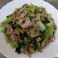 showtake's cooksnap of when they made 小松菜と豚の炒め物.