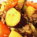 ねぎまのねぎ's cooksnap of when they made さつま芋とかぼちゃのそぼろ煮.