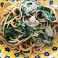 R1NR1N's cooksnap of when they made 濃厚ほうれん草とベーコンのクリームパスタ.