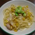 パルメン's cooksnap of when they made フライパンだけ！コーンと鶏肉のパスタ.
