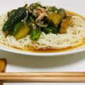 tumitumiki's cooksnap of when they made 素麺つゆで♪「夏野菜の煮びたし」.