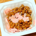 nosso's cooksnap of when they made 納豆にちょい足し（ロースハム編）.