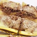 m_2♪'s cooksnap of when they made ☼ズッキーニボートのひき肉詰めチーズ焼き.