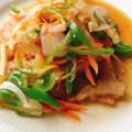 クックゆ〜ほキッチン's cooksnap of when they made 薄切り豚肉と野菜の黒酢南蛮漬け.