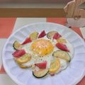 はらぺこしろうさぎ's cooksnap of when they made ズッキーニとトマトの粉チーズのせ目玉焼き.