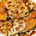 クックT1X217☆'s cooksnap of when they made かぼちゃとレンコンの照り焼き.