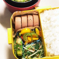 さっちゃんペンギン's cooksnap of when they made 水菜と桜えびのおひたし【お弁当/赤・緑】.