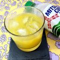 horseland's cooksnap of when they made オレンジ&三つ矢サイダーのジュース.