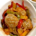 クック甘党。's cooksnap of when they made 冷凍肉団子とパプリカの甘いタレ炒め.