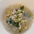 \yochi／'s cooksnap of when they made ♬小松菜と鶏ひき肉の春雨アジアンスープ♫.