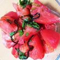 ちーちゃん★ママ's cooksnap of when they made 夏にぴったり☆トマトと大葉の塩昆布あえ.