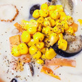 kisberry's cooksnap of when they made ナスとちくわときのこの豆乳クリームスープ.