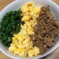 しゅいやん☆'s cooksnap of when they made 鶏そぼろの二色丼.