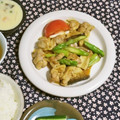 mmameco's cooksnap of when they made とりもものきのこアスパラ炒め.