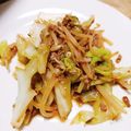 kuropino's cooksnap of when they made 挽肉とキャベツ、もやしの甘辛味噌炒め♡.
