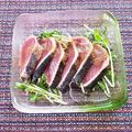 d1026m's cooksnap of when they made 豆苗とかつおの刺身 生姜醤油がけ.