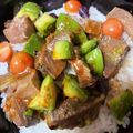 あたむ❤189's cooksnap of when they made 鰹とアボカドのピリ辛丼.