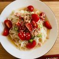 クックVI3W8Q☆'s cooksnap of when they made 夏バテも怖くない！オクラとトマトの素麺.