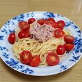 ねこのおかあさん☆'s cooksnap of when they made オッサンの冷製パスタ　ツナとトマト.