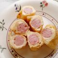 umi☆neco's cooksnap of when they made 薄揚げのウインナーチーズ巻き.