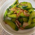 クックPL4TFQ☆'s cooksnap of when they made きゅうりとベーコンのわさび醤油炒め.