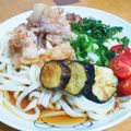 sweet_rose's cooksnap of when they made 揚げ豚肉と揚野菜のサラダ風（皿だ）素麺.