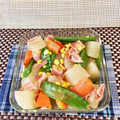 ◆どらしま◆'s cooksnap of when they made 大根とベーコンの簡単煮物♪キヌサヤと.