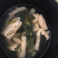 ユカtoマオマオ's cooksnap of when they made ストックで簡単★わかめと油揚げのスープ.