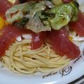 ほそにゃん♪'s cooksnap of when they made 鮪の冷製パスタ.