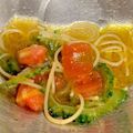 ♡もっくぅず♡'s cooksnap of when they made ゴーヤとトマトの冷製パスタ.