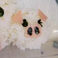ｺﾒﾘｶｰﾅ's cooksnap of when they made ブタちゃんおにぎり＊キャラ弁.