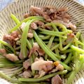 kiyonaaa's cooksnap of when they made 芋づると豚肉のニンニク醤油炒め！.