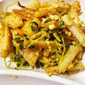 チーの's cooksnap of when they made 山芋と豆苗のカレー炒め.