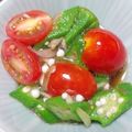 こざざざざ's cooksnap of when they made オクラとトマト・茗荷の酢の物.