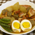 youtapapa's cooksnap of when they made 大根と厚揚げベーコンの味染み煮物.