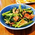 ゆーちゃん？'s cooksnap of when they made 空芯菜とベーコンの白だし炒め★.