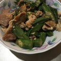 micchanhi's cooksnap of when they made 豚肉とオクラの炒め物.
