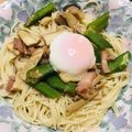 ひとはるまま's cooksnap of when they made 夏野菜✤オクラとベーコンの和風パスタ.