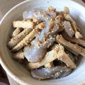 Nappuu's cooksnap of when they made ごぼうと蒟蒻のごま味噌和え.
