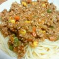 ちろ（＊´∀｀＊）'s cooksnap of when they made 簡単！お好みソースでミートソース☆.