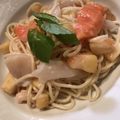 クック7YS1T3☆'s cooksnap of when they made 桃とサーモンの冷製パスタ♪.