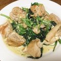 vabochan's cooksnap of when they made 鶏もも肉とほうれん草のチーズ炒め☆.