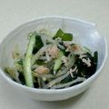 ちか♬'s cooksnap of when they made ”早業”もやしワカメきゅうりツナ和え.
