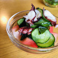 tsunamon's cooksnap of when they made ✽定番副菜♡たこと胡瓜とわかめの酢の物.