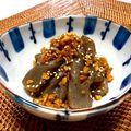 お料理ニャロメ's cooksnap of when they made 低カロリー♪こんにゃくと鶏挽肉の金平.