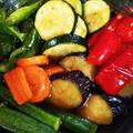 ＊リンちょ＊'s cooksnap of when they made 素揚げの夏野菜たち♡麺つゆのお風呂～♨.