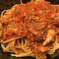 ほっちょこ。's cooksnap of when they made さば缶とトマトのバジル風味パスタ.