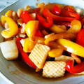 YURIE0305's cooksnap of when they made イカとエビの夏野菜ガーリック炒め.