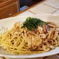 ダッフィーニーうに's cooksnap of when they made 簡単☆ごま香る和風豚しゃぶパスタ.